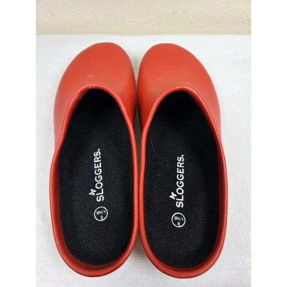 Sloggers Womens Red Waterproof Garden Clogs Shoes Slip On Sz8 Granola Gorpcore - Picture 4 of 6